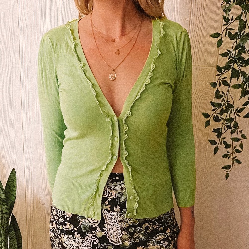 Bright Green Cardigan